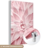 MuchoWow® Glasschilderij 100x150 cm - Schilderij acrylglas - Bloem - Roze - Natuur - Plant - Foto op glas - Schilderijen