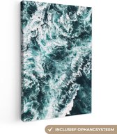 Canvas Schilderij Zee - Blauw - Natuur - Water - 60x90 cm - Wanddecoratie
