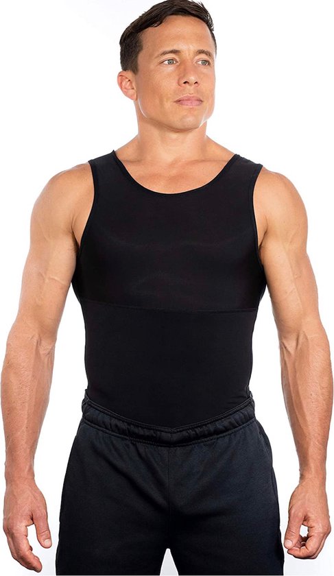 The Millennials Shapewear Shirt - Zwart - Taille M - Chemise de compression pour homme - Minceur - Look amincissant - Chemise Shapewear - sous-vêtement galbant pour enlever le ventre - Chemise Shapewear pour homme - débardeur sans couture