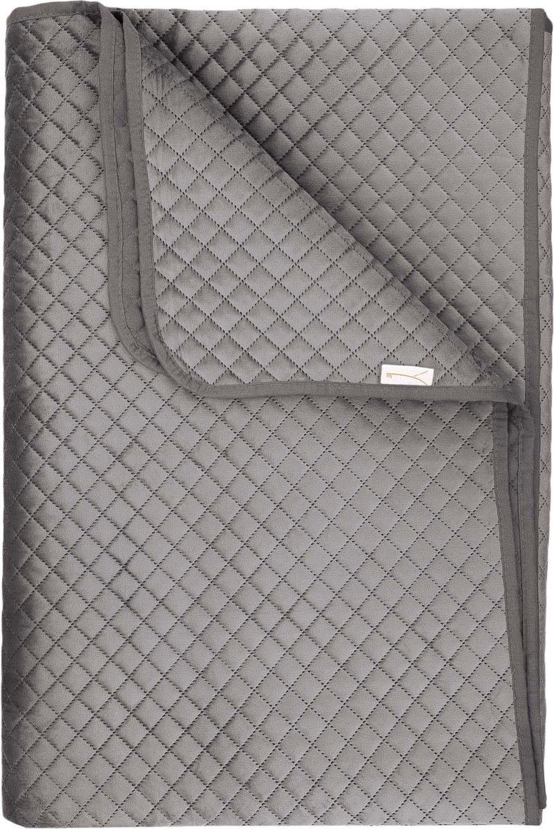 Yellow Classic-Anthracite Sprei Victoria 270x260 cm, gemaakt van 100% Polyester