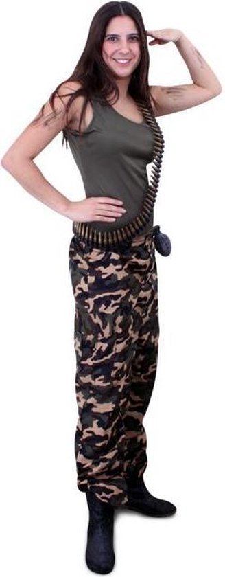 Soldaat camouflage broek en shirt dames mt.L-XL | bol.com