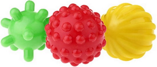 Tullo Sensorische textuurballen - Set van 3- 0m+ 0+ maanden
