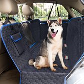 Hondendeken voor achterbank, waterdichte autostoel met kijkvenster, hondenautostoel, hangmat, beschermmat, universele autodeken met veiligheidsgordel en opbergtas, 137 x 147 cm