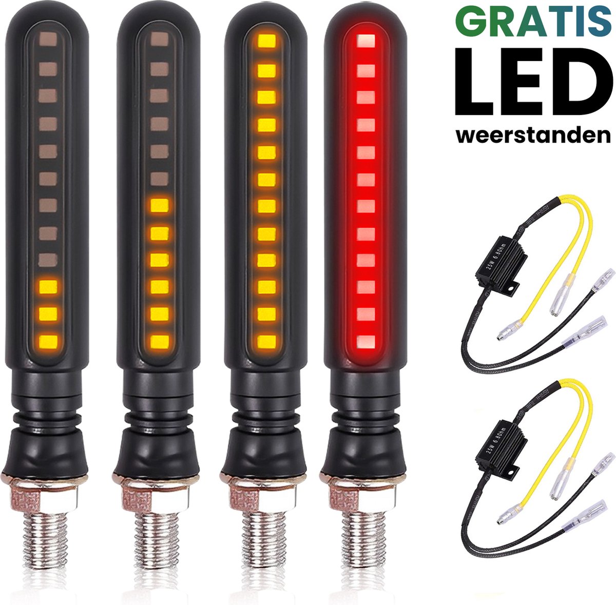 XEOD Universele richtingaanwijzers Met remlicht Weerstand Dynamische LED