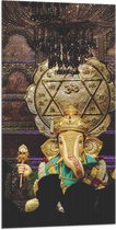 Vlag - Ganesha Beeld in Hindoeïstische Tempel - 50x100 cm Foto op Polyester Vlag