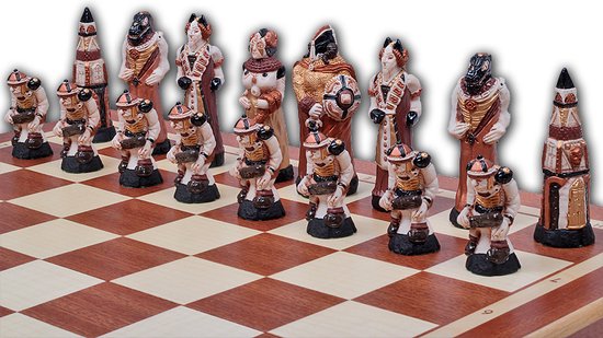 Afbeelding van het spel Fantasy schaakset - Opklapbaar Decoratieve Schaakbord met Schaakstukken - Koning 115mm - Schaakbord 580x240