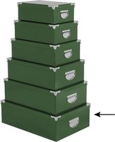 5Five Opbergdoos/box - groen - L48 x B33.5 x H16 cm - Stevig karton - Greenbox
