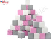 Jeu de Blocs de mousse Soft Play 45 pièces blanc-gris-rose | gros blocs | jouets pour bébé | blocs de mousse | blocs de construction | speelgoed mous | blocs de mousse