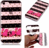 Softcase strepen en bloemen hoes iPhone 7 / 8 / SE (2020