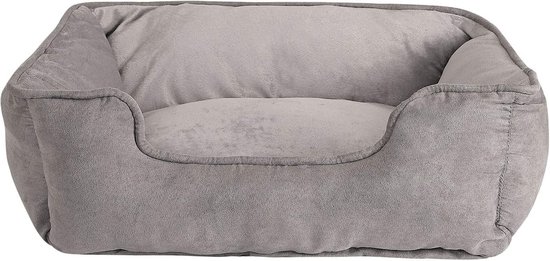 Mediablue Hondenbed - hondenkussen - hondensofa afveegbaar met omkeerbaar kussen (110 x 80 x 23, zwart/bruin