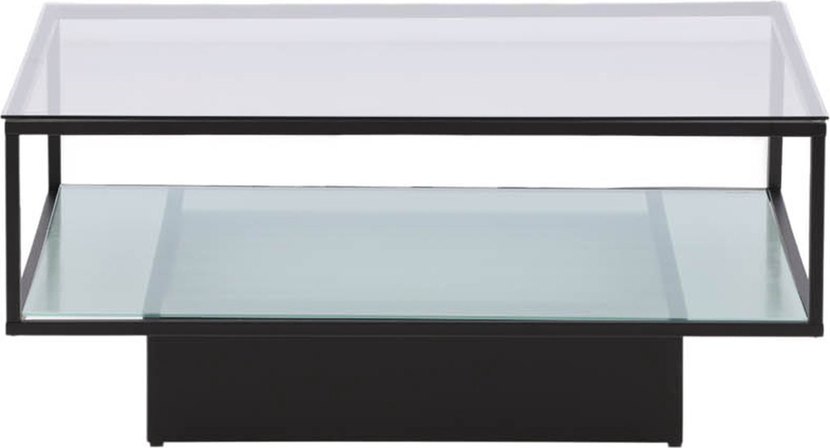 Maglehem salontafel 90x90cm zwart, glas.