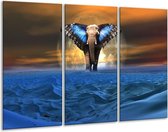 Peinture sur toile éléphant | Bleu, marron | 120x80cm 3 Liège