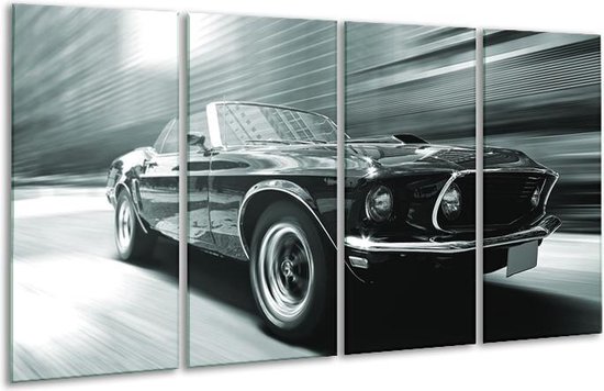 Glas schilderij Auto, Mustang | Grijs, Groen, Zwart | | Foto print op Glas |  F006400