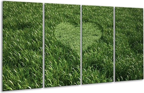 Peinture sur verre Herbe, Coeur | Vert | 160x80cm 4 Liège | Tirage photo sur verre |  F007191