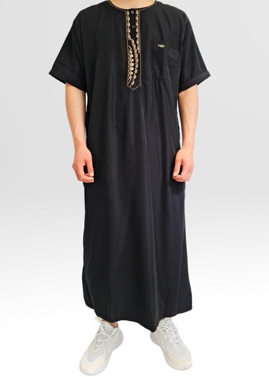 LVCBL Kaftan Linnen Thobe Heren Casual Islamitische Kleding Heren Retro