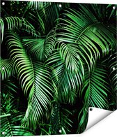 Gards Tuinposter Tropische Palm Bladeren - Groen - 80x80 cm - Tuindoek - Tuindecoratie - Wanddecoratie buiten - Tuinschilderij