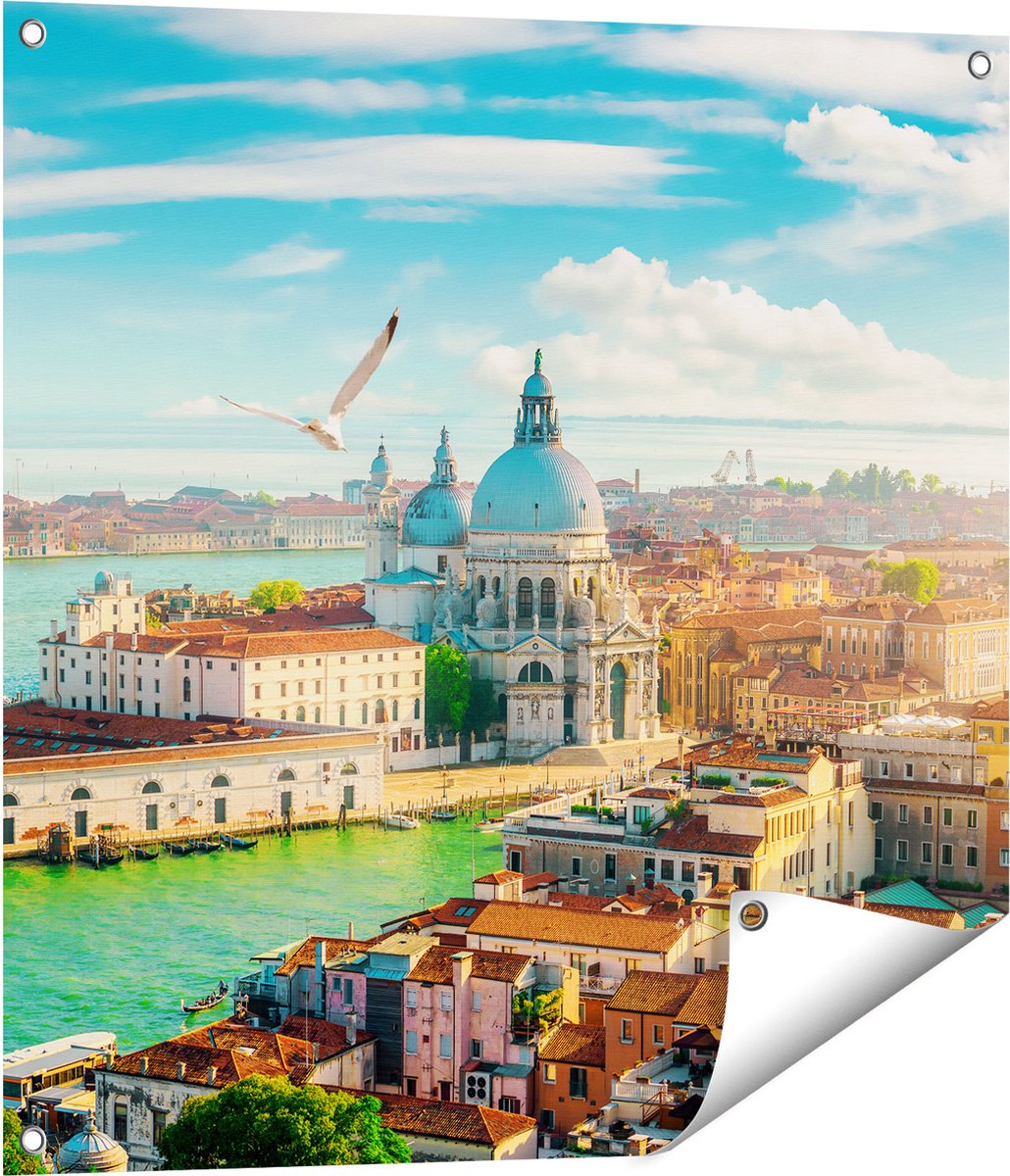 Gards Tuinposter Veneti� Stad vanuit Boven - 70x70 cm - Tuindoek - Tuindecoratie - Wanddecoratie buiten - Tuinschilderij Multikleur