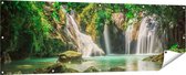 Gards Tuinposter Tropische Waterval - 180x60 cm - Tuindoek - Tuindecoratie - Wanddecoratie buiten - Tuinschilderij