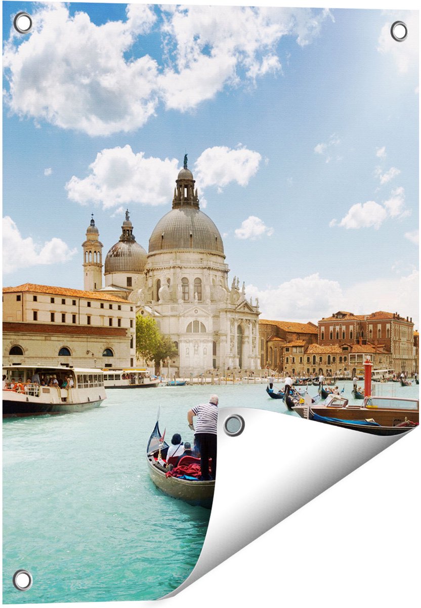 Gards Tuinposter Basiliek San Marco in Veneti� op het Water - 40x50 cm - Tuindoek - Tuindecoratie - Wanddecoratie buiten - Tuinschilderij Multikleur