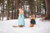 Thermo Warme Jas voor Honden - Reversible, Waterafstotend & Wasbaar - Kurgo Loft Jacket - in 4 kleuren in maten XS tot XL - Kleur: Donker Blauw/Turquoise, Maat: Large