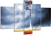 Glasschilderij Modern - Bruin, Grijs - 170x100cm 5Luik - Foto Op Glas - Geen Acrylglas Schilderij - 6000+ Glasschilderijen Collectie - Wanddecoratie