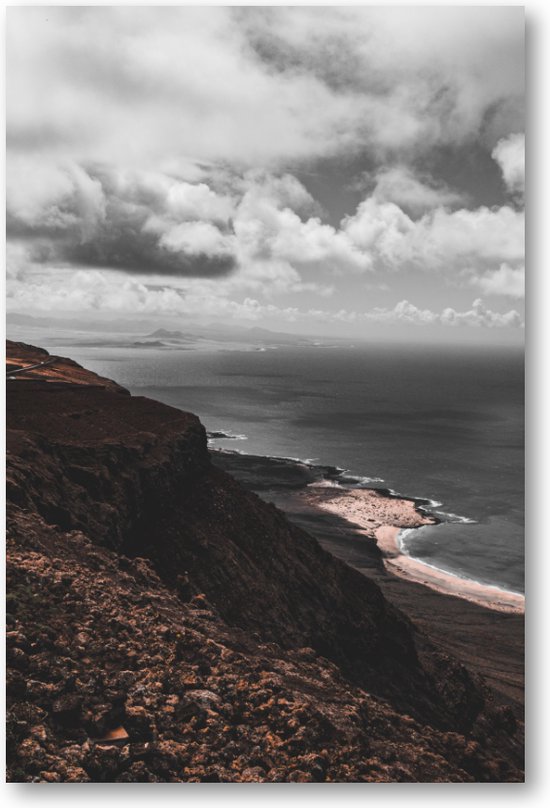 Kust met wolken - Lanzarote - Fotoposter