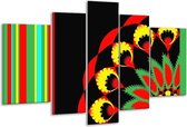 Peinture sur verre Abstrait | Noir, rouge, jaune | 170x100cm 5 Liège | Tirage photo sur verre | F004326
