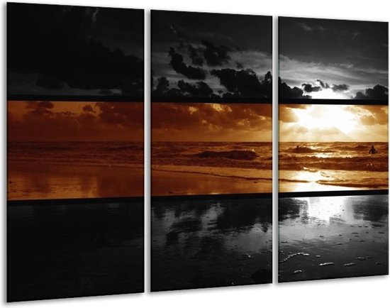 Peinture sur verre de mer | Sépia, Marron | 120x80cm 3 Liège | Tirage photo sur verre |  F001959