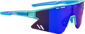 FORCE SPECTER Matt Blauw Polarized Sportbril met UV400 Bescherming en Flexibel TR90 Frame - Unisex & Universeel - Sportbril - Zonnebril voor Heren en Dames - Fietsaccessoires