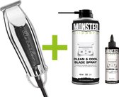 WAHL Detailer Trimmer 32mm with 5-Star - Monster Clippers Clean & Cool Blade Spray and oil