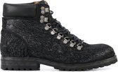 Shabbies Amsterdam Vrouwen Leren       Veterboots / Laarzen / Damesschoenen 184020023 - Zwart - Maat 37