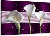 Peinture sur toile Fleur | Blanc, violet | 140x90cm 1 Liège