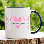 I love you mom mok - Moederdag cadeau - Moederdag - Cadeau voor moeder - Moederdag cadeautje - Verjaardag cadeau vrouw - Mokken en bekers - Cadeau voor vrouw - Valentijndag - Koffiemok