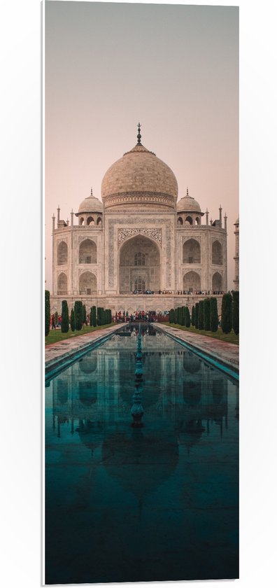 PVC Schuimplaat - Tai Mahal Moskee - India - 30x90 cm Foto op PVC Schuimplaat (Met Ophangsysteem)