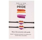 Akyol - Pride Armband - lesbian- 2stuks - Pride - armband voor 2 - gay armband cadeau - LGBT - wit - Armband - Gay - lesbian - trans - cadeau - vriendschapsarmband - bi - geschenk - gift - verjaardag - feestdag - respect - equality - gelijk - lgbt