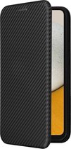 Telefoonhoesje geschikt voor Samsung Galaxy A34 zwart carbon fiber agenda wallet hoesje