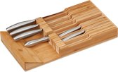 Bloc à couteaux Relaxdays - pour 12 couteaux - porte-couteaux - organisateur de couteaux - bambou