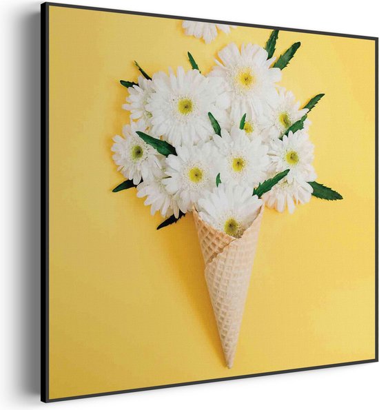Peinture Acoustique de Glace avec Fleurs Carré Basic S (50X50