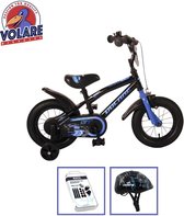 Volare Kinderfiets Super GT - 12 inch - Blauw - Met fietshelm & accessoires