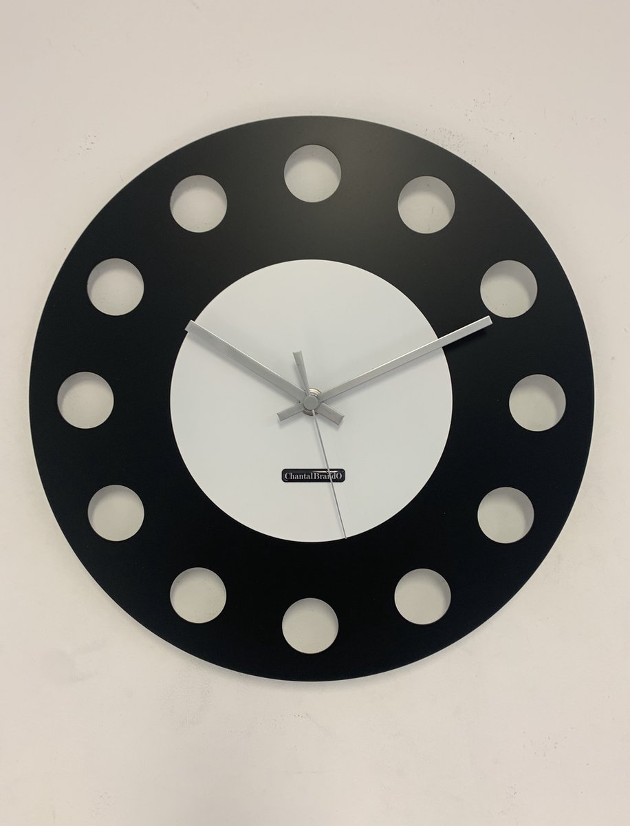 Wandklok ChantalBrandO CETARA BLACK & WHITE -- MODERN DESIGN --