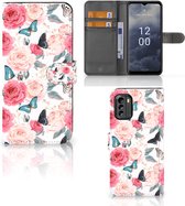 Smartphone Hoesje Nokia G60 Flipcase Cadeautjes voor Moederdag Butterfly Roses