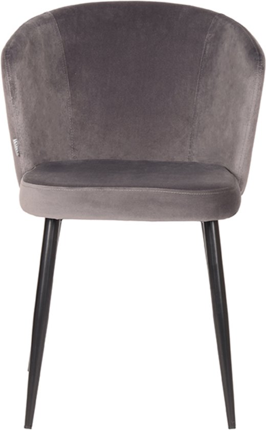 LABEL51 Chaise de salle à manger Wave - Grijs - Velours