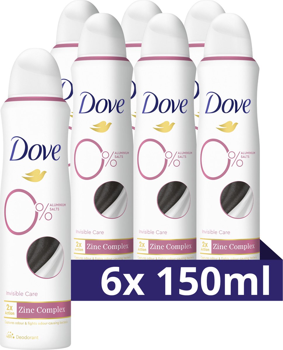 Dove 0% Aluminiumzouten Deodorant Spray - Invisible Care - bevat het 2x  Action... | bol