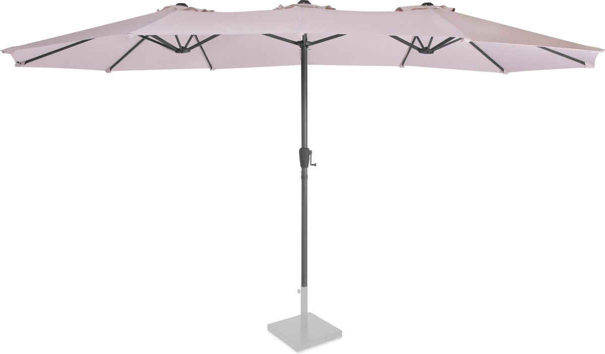 Bol.com VONROC Premium Parasol Iseo - 460x270cm – Dubbele parasol – Duurzaam - UV werend doek - Beige – Incl. beschermhoes aanbieding