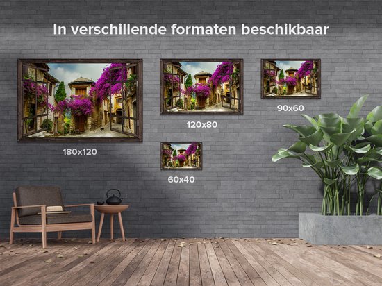 Affiche jardin Gards Village français transparent - 90x60 cm - Toile jardin - Décoration de jardin - Décoration murale extérieur - Tableau jardin