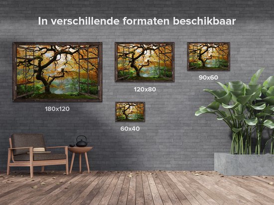 Gards Affiche jardin Vieux Arbre noueux transparent - 60x40 cm - Toile jardin - Décoration de jardin - Décoration murale extérieur - Tableau jardin