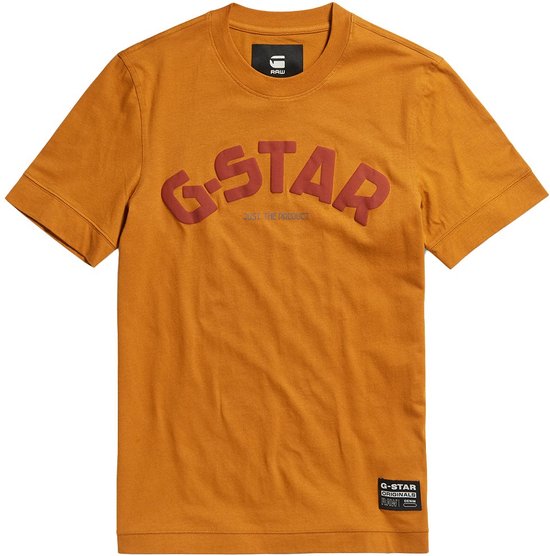 G-star Puff Logo Slim T-shirt Col Rond Manches Courtes Oranje L Homme