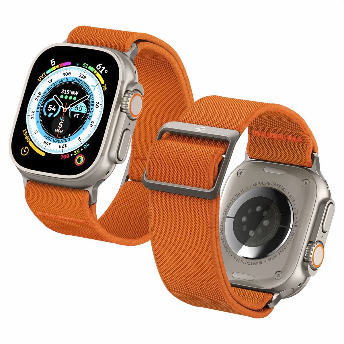 Spigen Fit Lite Ultra Watchband - Geschikt voor Apple Watch 4/5/6/7/8/SE/Ultra (42/44/45/49mm) - Oranje - Spigen