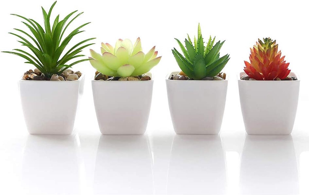 Kunstmatige vetplanten in potten, valse vetplanten decor set van 3