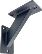 Maison DAM - 1x Plankdrager diagonaal - Wandsteun - voor een plank van 11 tot 20cm – Mat zwart gepoedercoat - incl. bevestigingsmateriaal + schroefbit